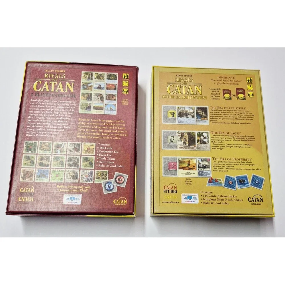 Rivals for Catan Card Game + Age of Enlightenment Expansion Open Box Sealed Card